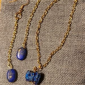 Stone and chain earrings + necklace!